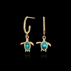 Boucles D'oreilles^PAUL HEWITT Turtle Aquamarine Hoops