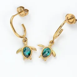 Boucles D'oreilles^PAUL HEWITT Turtle Aquamarine Hoops